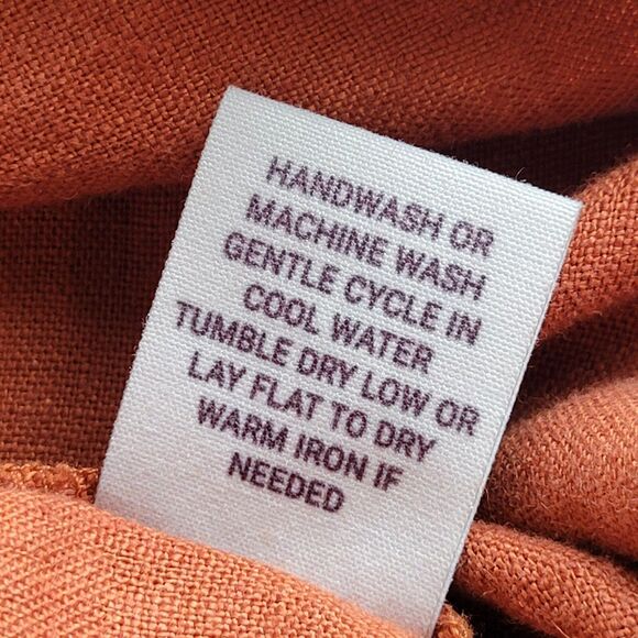 LOVE & CONFUSE Rust Brown Linen Jumpsuit Size S Surplice Back Zip Cropped Boho - Picture 9 of 9